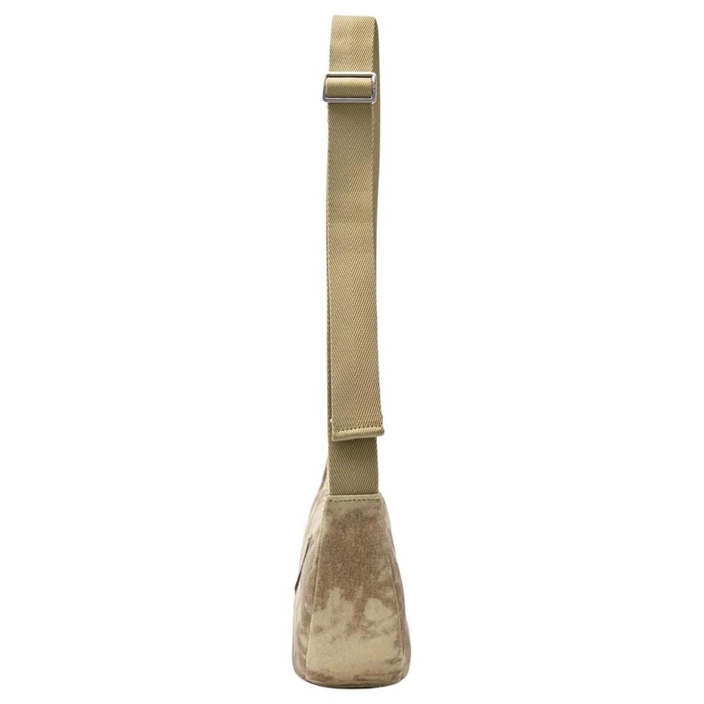 New MLB Denim Shoulder Bag Unisex Charcoal Gray/Hemp Sandy Brown 3ABQBV45N