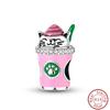 Dessert Afternoon Tea Series 925 Silver Coffee Cake Pizza Fries Sweet Charms Beads 3mm DIY Fine Jewelry Making
