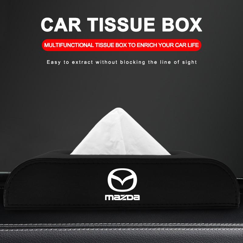 1Pcs Car Tissue Box Holder Armrest Box Storage Case Car Accessories For Mazda 2 3 5 6 CX-5 CX7 CX-8 CX9 CX-3 CX-4 CX-30 MX-5 Atenza Axela BT-50 Hazumi