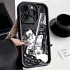 Кот-гитарист подходит для чехла для мобильного телефона Apple 17promax iPhone16/15 emery 14/13 защитный чехол 11