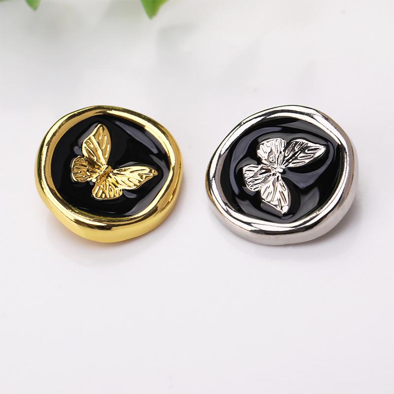 10pcs Beautiful Butterfly Buttons 15/18/23mm Fashionable Metal Shank Buttons Apparel Sewing Accessories