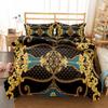 Роскошные комплекты постельного белья в стиле барокко Черно-золотой комплект пододеяльника Полуторный Двуспальный Квинсайз Кингсайз Комплект покрывала для подарка Постельное белье