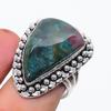 Natural Bloodstone Gemstone 925 Sterling Silver Jewelry Ring Size 8 N5w78