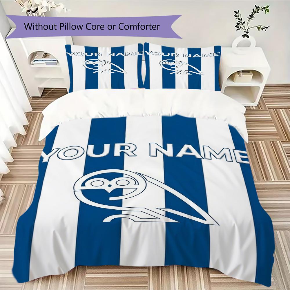 Постельное белье Sheffield Wednesday с индивидуальным именем, Комплект одеял, Пододеяльник, Наволочка, Домашний подарок на день рождения(1 пододеяльник + 2 наволочки, без наполнителя)_xia