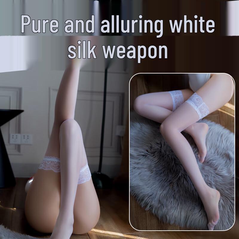 Женские чулки до бедра с кружевной отделкой, устойчивые к зацепкам