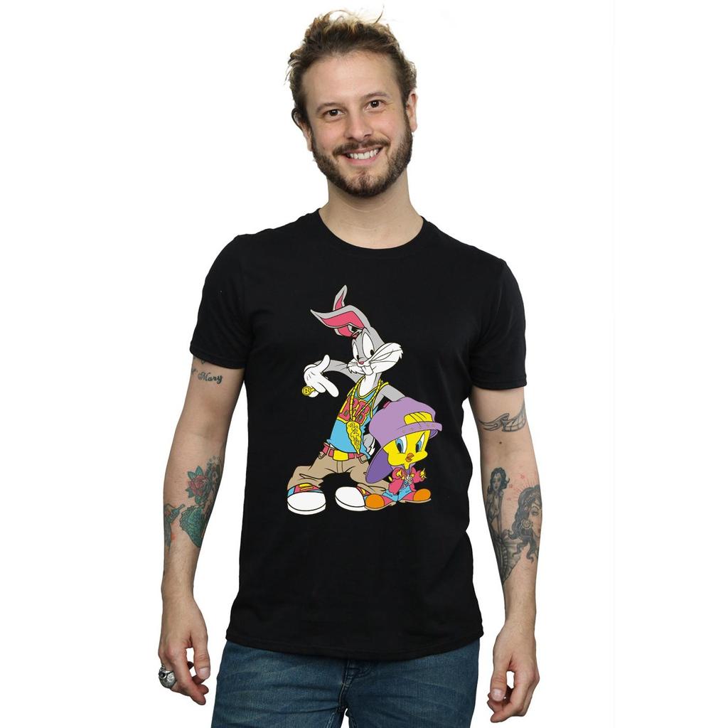Looney Tunes Мужская футболка в стиле хип-хоп с Багзом и Твити