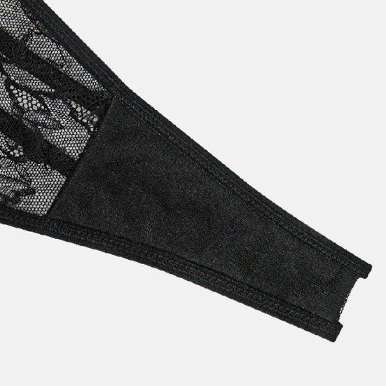 Women G-string Shiny Sequin Contrast Color Hollow Out See-through Adjustable Straps