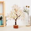 Seven Chakra Crystal Gemstone Bonsai Money Tree with Golden Wire and 300 Beads Figurine Standard Size - Clear Quartz, 1 Piece