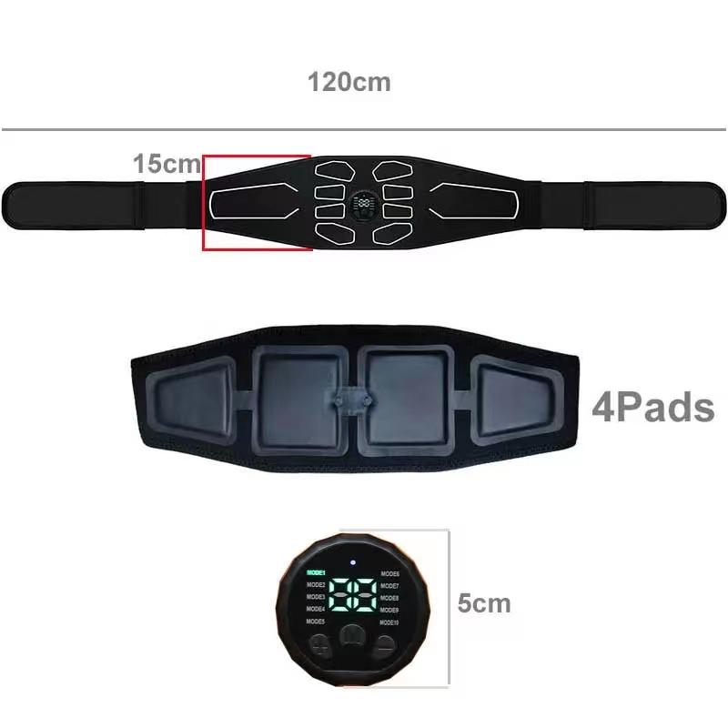 Новый USB-пояс для стимуляции мышц, тренажер для пресса, EMS-массажер для живота, талии и брюшных мышц, электрический домашний тренажерный зал, фитнес-оборудование.