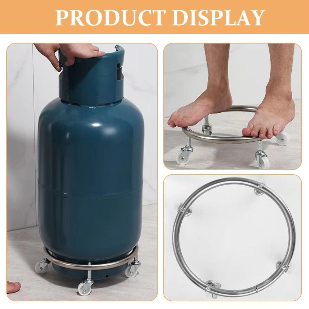 Moveable Wheels Cylinder Gas Bottle Mobile Bracket Gas Tank Bracket Outdoor Indoor