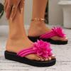 Unisex Plus Size Floral Toe Post Flip-Flops for Summer