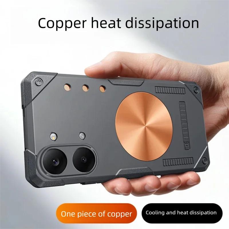 Gaming Dissipate Heat Case for Xiaomi POCO X8 X7 X6 Pro Max Cover Magnetic Copper for Magnet Car Holder Soft Shockproof Shell