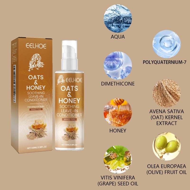 Smoothing Hair Oil Leave In Conditioner Repair Damaged Hair Honey Infused Moisturizer 100ml