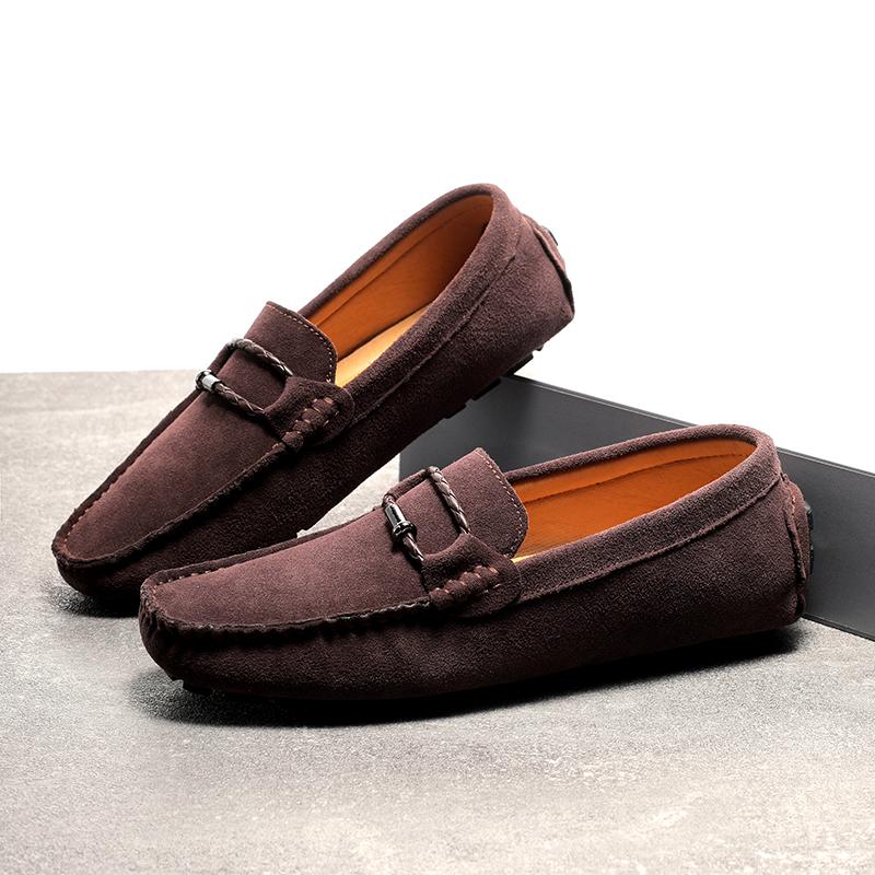 Loafers Shoes for Men Slip On Anti-Slip Flat Men Shoes Suede Moccasins Casual Sneakers Man Breathable Big Size 38-49 Lightweight