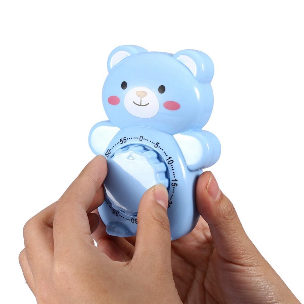 Cartoon Bear Mechanical Kitchen Timer ABS Material Countdown Timers Alarm Clocks Classroom