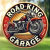 Ретро Винтажная Жестяная Вывеска Мотоцикл Road King Гараж 8 Дюймов Круглая Металлическая Настенная Декор Рустикальное Искусство для Мужской Комнаты Домашнего Бара Паба