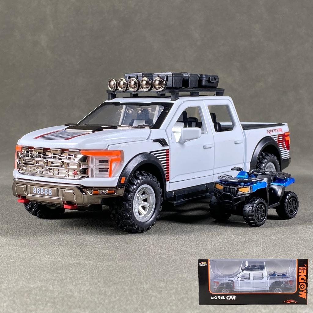 1:24 F150 Внедорожный Пикап Металлический Литой Модель Звук и Свет Игрушка с Инерционным Механизмом Модный Дисплей Подарок на День Рождения для Друга