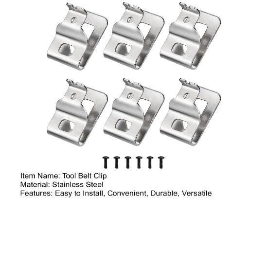 1 комплект зажимов для ремня для инструментов. Простые в установке зажимы для инструментов из нержавеющей стали. Комплект крючков с винтами Dewalt N268241.
