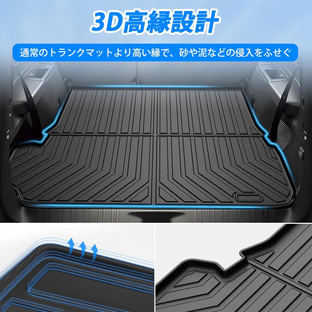 Virauto 3D Luggage Mat for Toyota New Land Cruiser 250 Series 2024 GDJ250W Trunk Mat with Scratch Stain Abrasion Easy Easy Custom 1 Piece Set