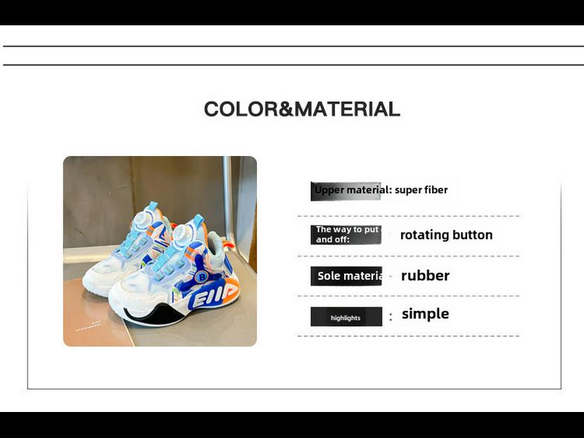 Spring/Autumn 2025 Kids' Sports Shoes: Breathable Mesh with Rotating Buckle for Girls & Boys