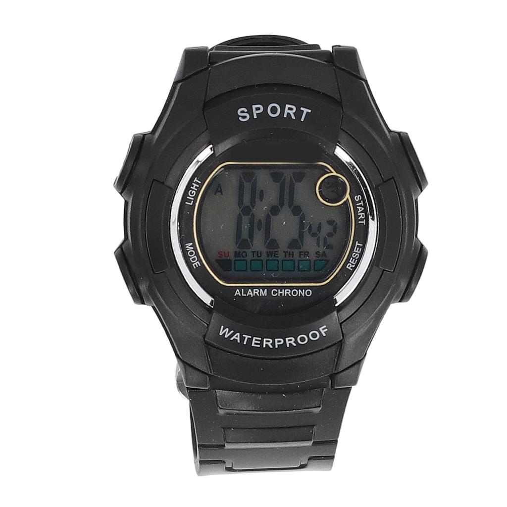 Sports Multifunctional Watch 50M Waterproof Vintage Unisex LED Luminous Stopwatch Alarm 12/24 Hour