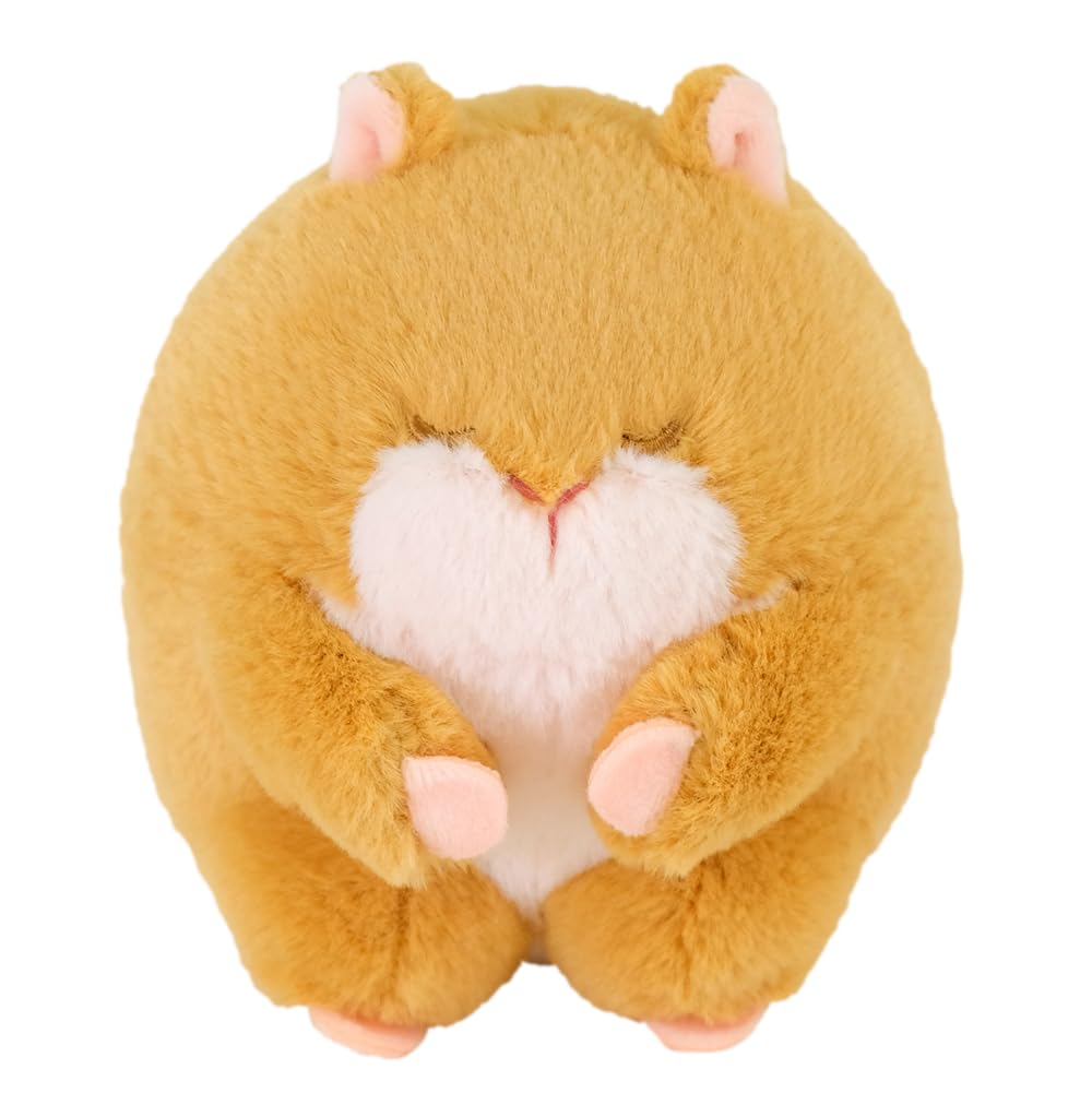 Sunlemon Pam Pam Plush Small 10 X X Cute and Toy, Hamster, BR, 9.5 11cm, Round, Brown, Palm-Sized, P-1013