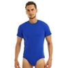 Men Adults One Piece Shaper Romper Lingerie Party Clubwear Round Neck Short Sleeves T-shirt Bodysuit