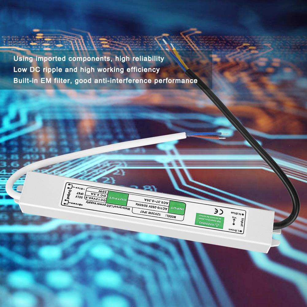 12В 30Вт Светодиодный Водонепроницаемый Импульсный Источник Питания Уличный Водонепроницаемый Светодиодный Драйвер Электрические Компоненты