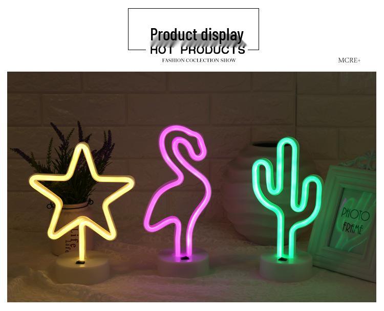 Креативный светодиодный неоновый светильник в форме сердца - Романтичная настольная лампа для декора спальни