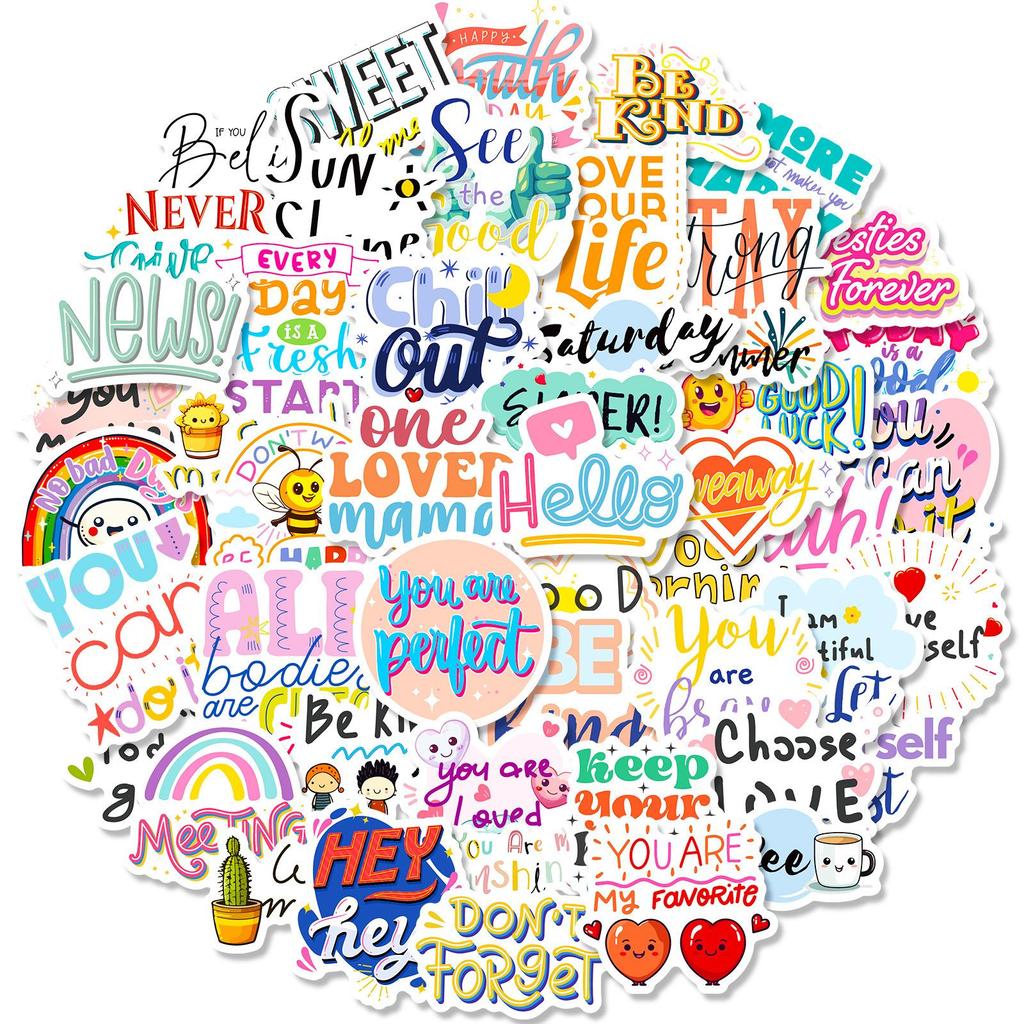 50Pcs Motivational Stickers for Adults Women Teens,Vinyl Waterproof Positive Inspiring Sticker for Laptop Words Phone Case