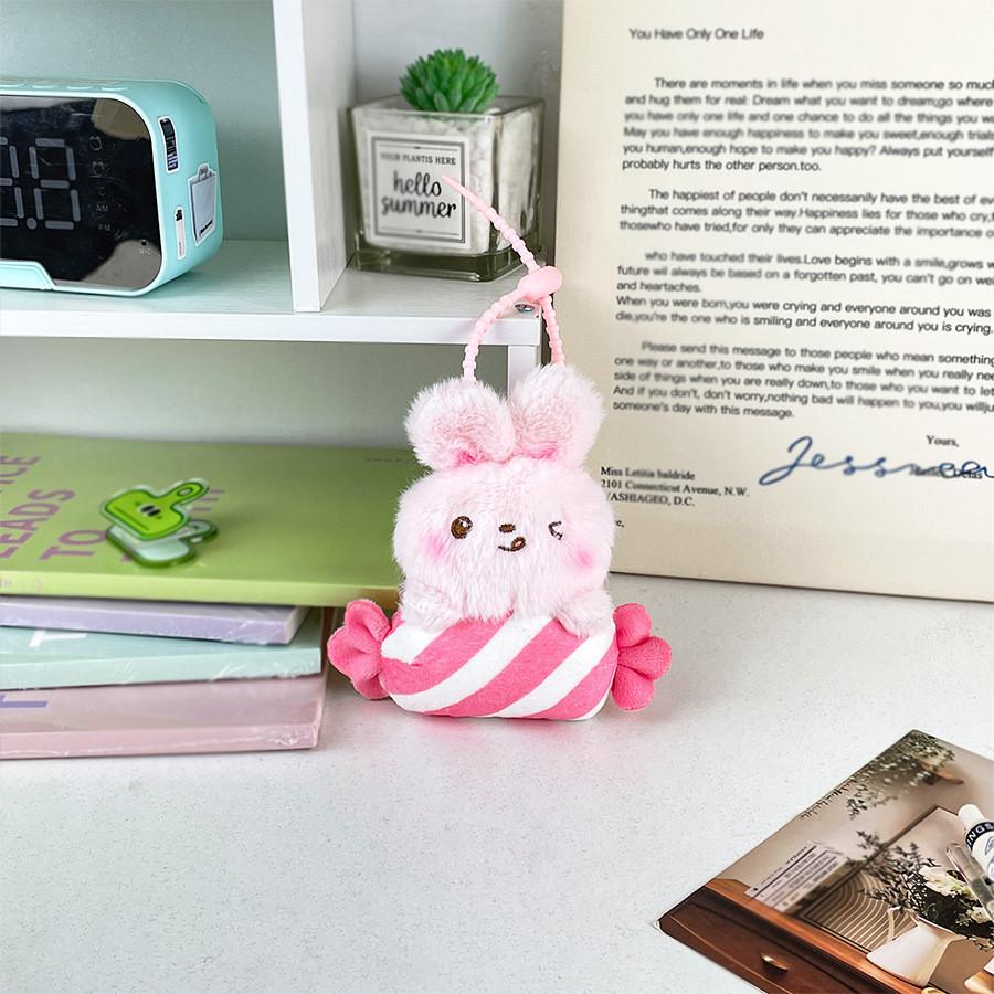 Animal Soft Candy Cartoon Plush Toy Rabbit Keychain Backpack Pendant Decoration
