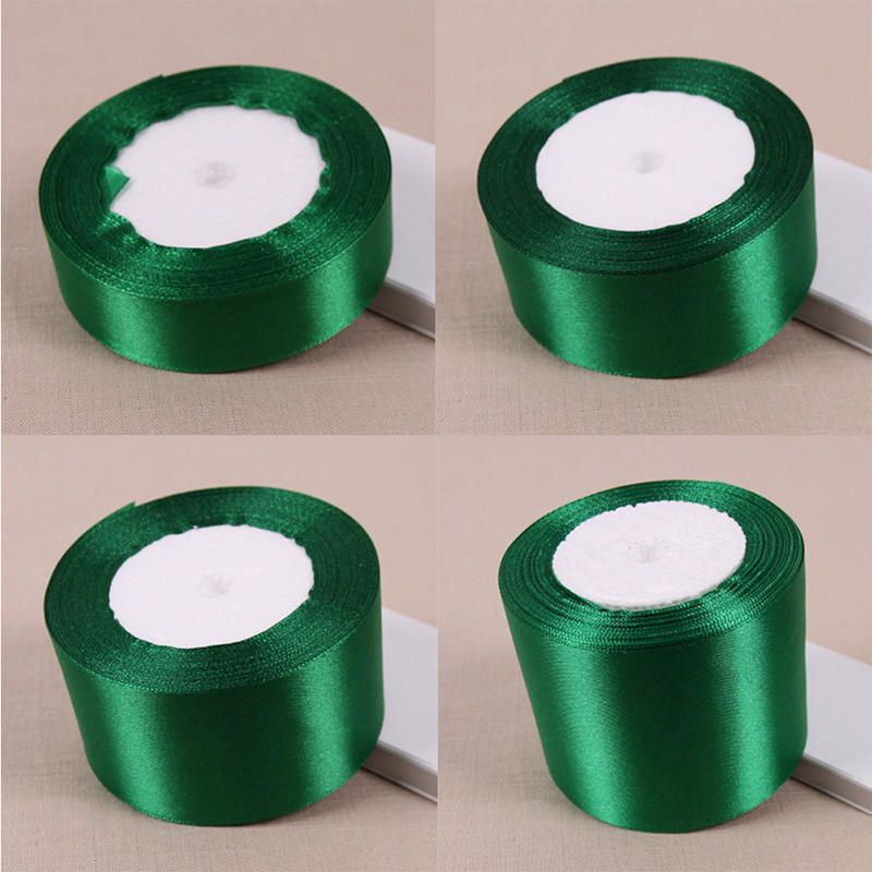 Dark Green 25 Yards Silk Satin Ribbon Wedding Party Decoration Gift Wrapping Christmas Year Apparel