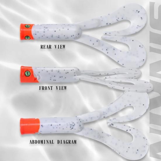 14,5 см / 21,7 г Двойной извивающийся хвост Мягкая приманка Дальний заброс ПВХ Бионическая искусственная приманка для рыбалки на пресноводную и морскую рыбу, форель, окунь