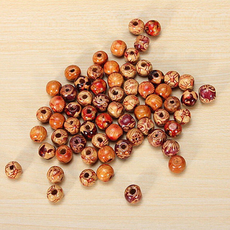 100шт деревянные круглые свободные бусины для изготовления ювелирных изделий своими руками, ожерелье, браслет, ремесло