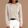 Women's Fashionable Long-sleeved Solid-color Pullover Hooded Knitted Sweater Top
