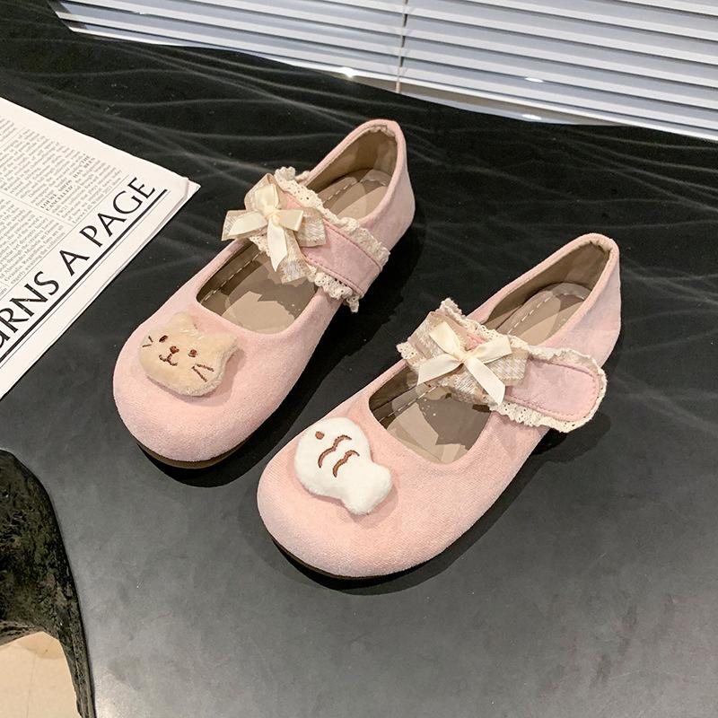 Fashion Women Summer Shoes 2025 Summer New Fashion Round Toe Bow-knot Mary Jane Shoes Comfortable Soft Sole Lightweight Lace Flat Shoes
