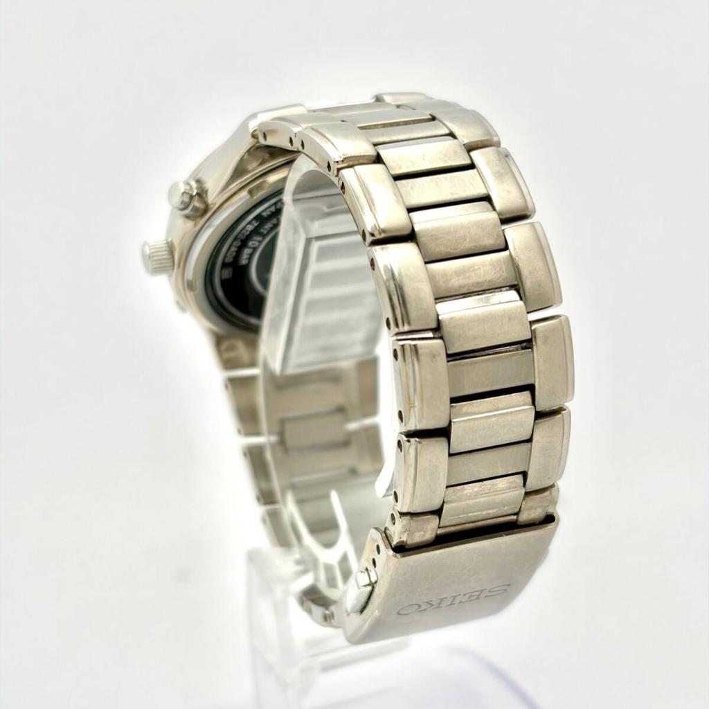 SEIKO Solar 840788 Рабочие радиоуправляемые мужские часы, Титан, Серебристый, 7B22-0AD0