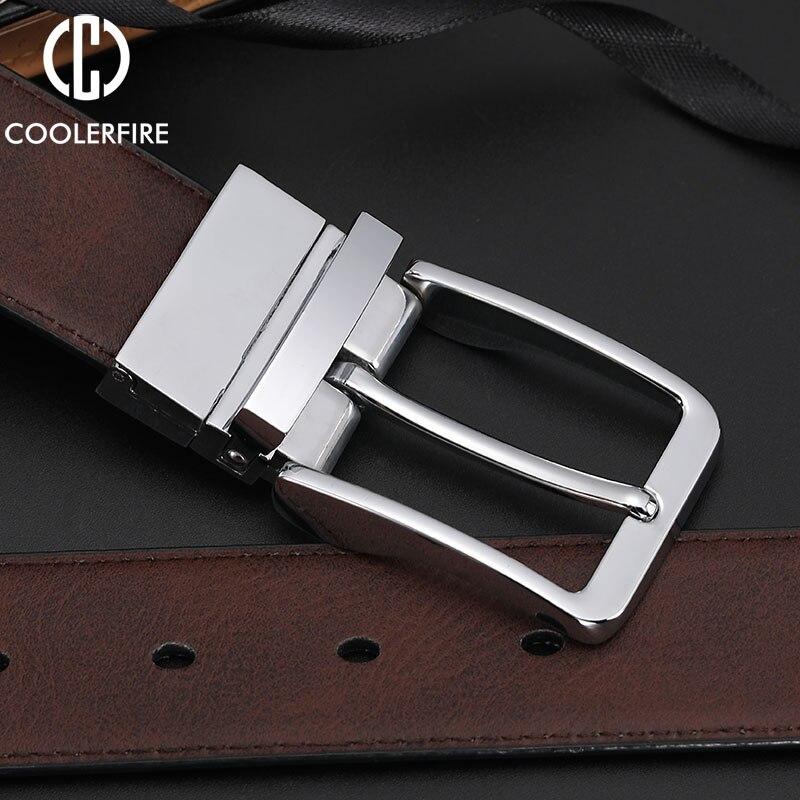 Новый ремень, мужские ремни из натуральной кожи для мужчин, ремень из натуральной кожи с вращающейся пряжкой, мужские двусторонние повседневные джинсы, мужской ремень HQ113