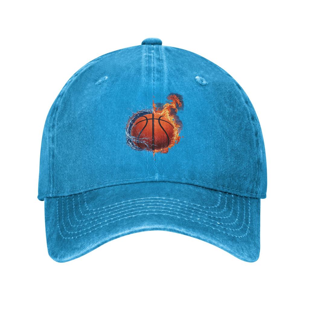 Funny Basketball fire Casual Baseball Cap Hiking Fishing Trucker Hat Summer Adjustable Men Adult Fitted Retro Baseball Caps