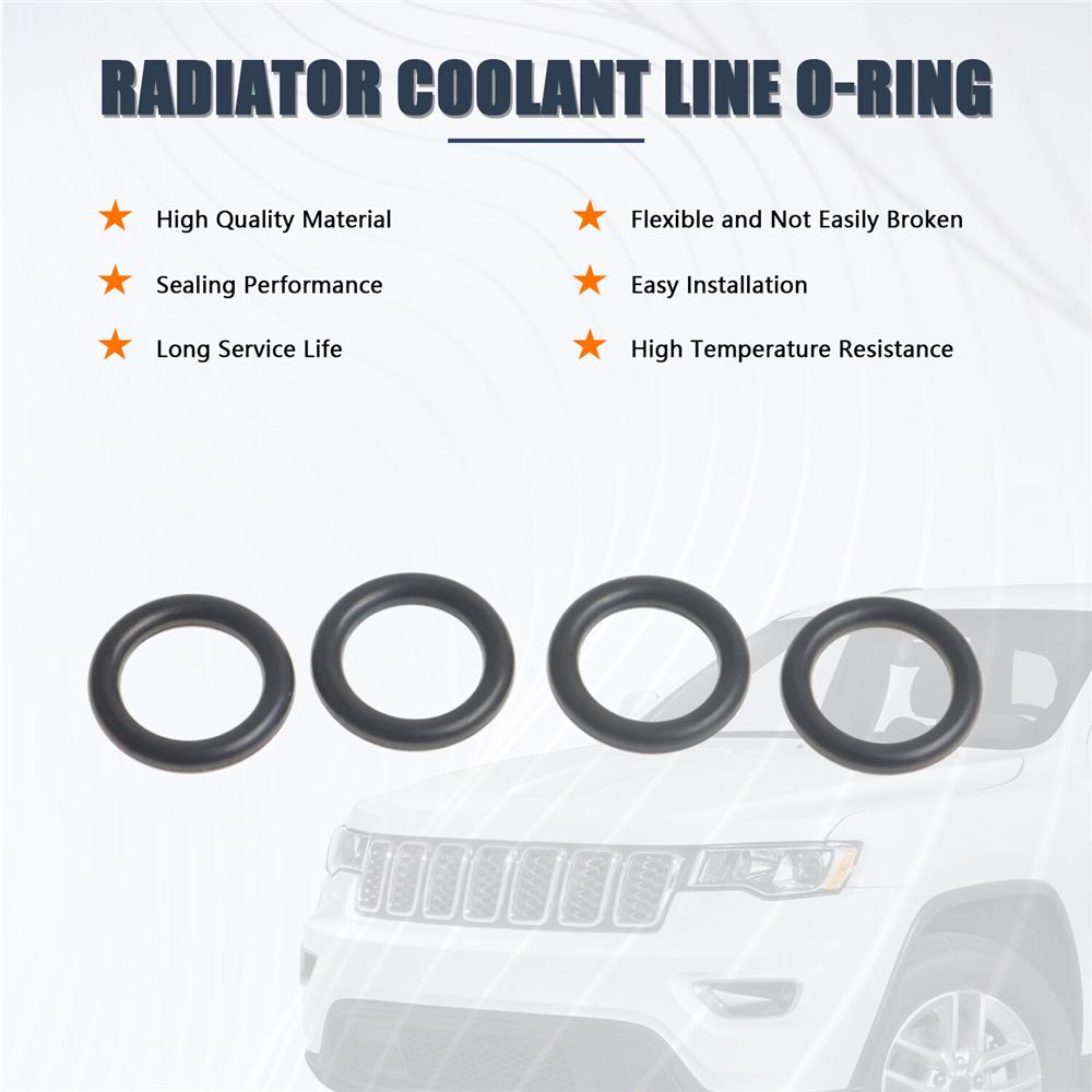 4× Coolant Line O-Ring For 2005-2018 Chrysler 300 Jeep Grand Cherokee 5.7L 6.4L