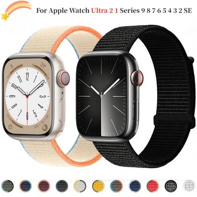 Нейлоновый ремешок для Apple Watch 46 мм 42 мм 45 мм 41 мм 44 мм Ultra 2 49 мм Дышащий сменный браслет для IWatch 9 8 7 6 5 4 3SE