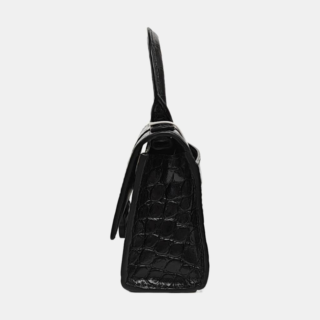 [Б/У] Balenciaga Hourglass Mini с верхней ручкой 'Черный' - Хорошее состояние #G7LCY5