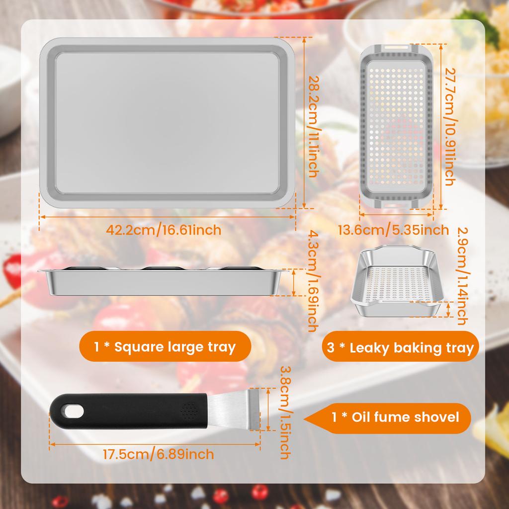 2 шт. Противень для тостера из нержавеющей стали 304 Маленький противень Многоцелевой поддон для тостера для коммерческой и домашней выпечки