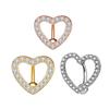BLINGBAY Women's New Fashion Sweet Cool Hottie Navel Ring Heart Zircon Exquisite Girls Party Jewelry Gifts
