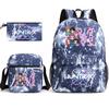 3Pcs/set 26 English Letter Printed Large Capacity Bookbag Backpack with Shoulder Bag Pencil Case for Teenager Student Boy Girl School Bag Kid Gift