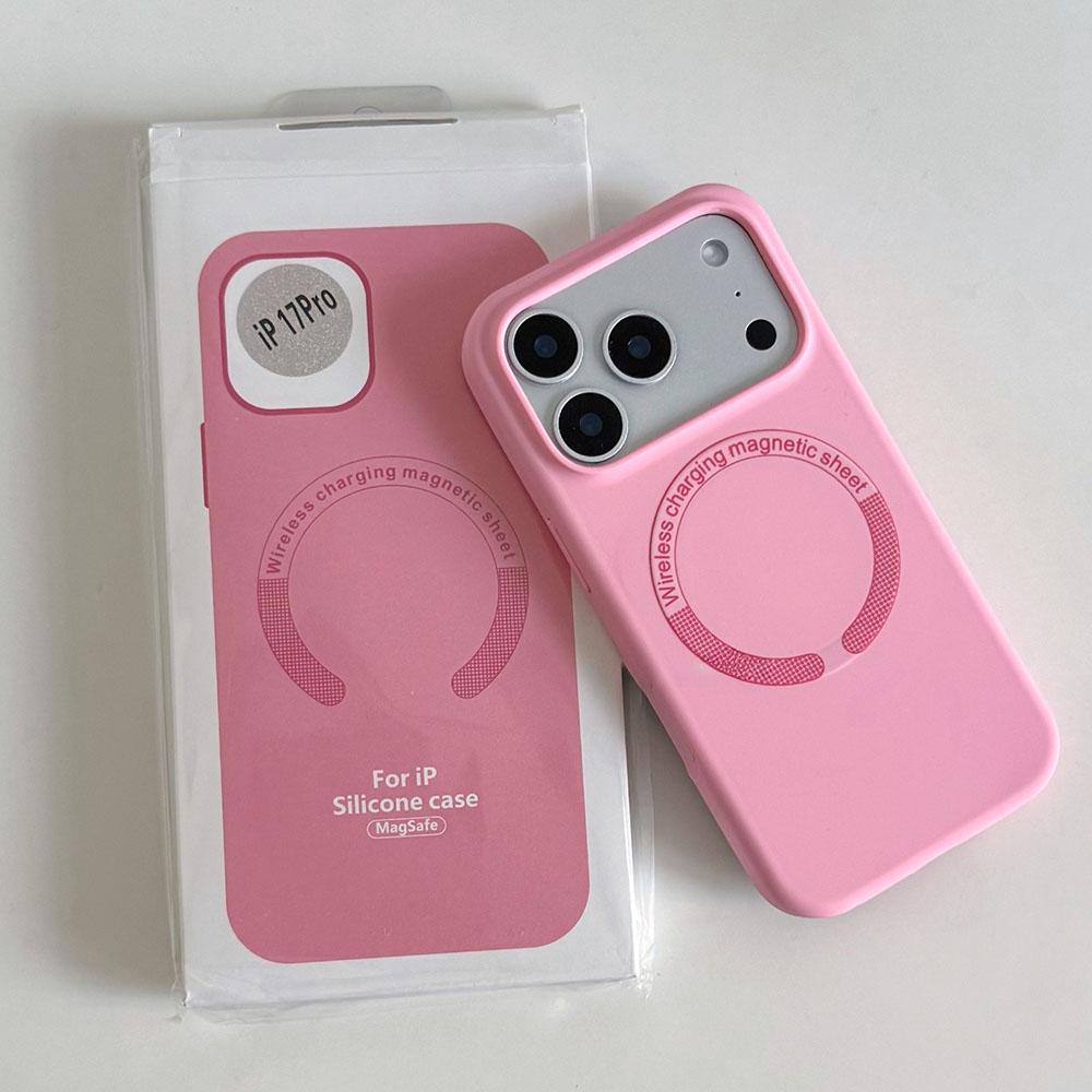 Оранжевый Жидкий Силикон Магнитный Чехол Для iPhone 17 ProMax 16 15 14 13 12 11 Pro Max Plus Air Унисекс Для Magsafe Ударопрочный Чехол