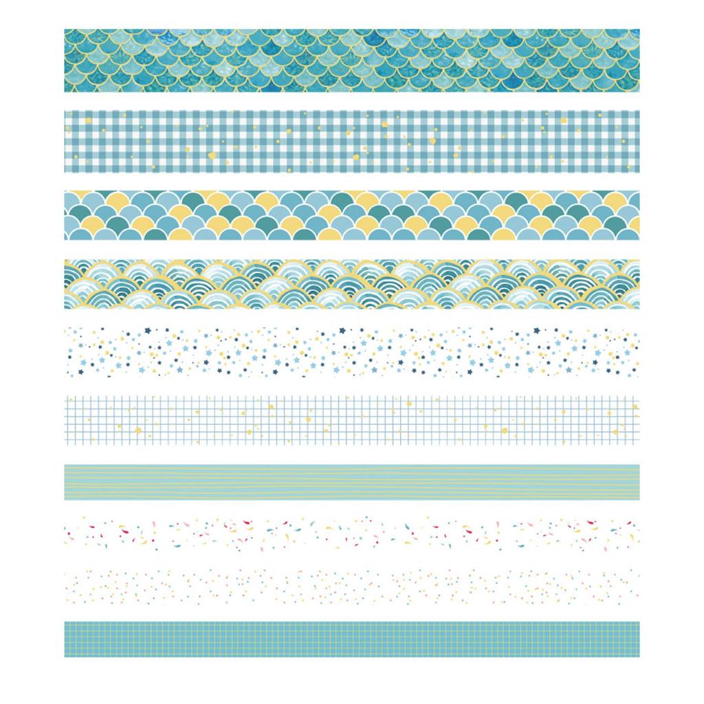 YUBX Masking Set of Creative Washi Tape with Gold Foil Stamping for DIY Gift and Gift Decoration Tape, 10, Crafts, Journals, Planners, Scrapbooks,