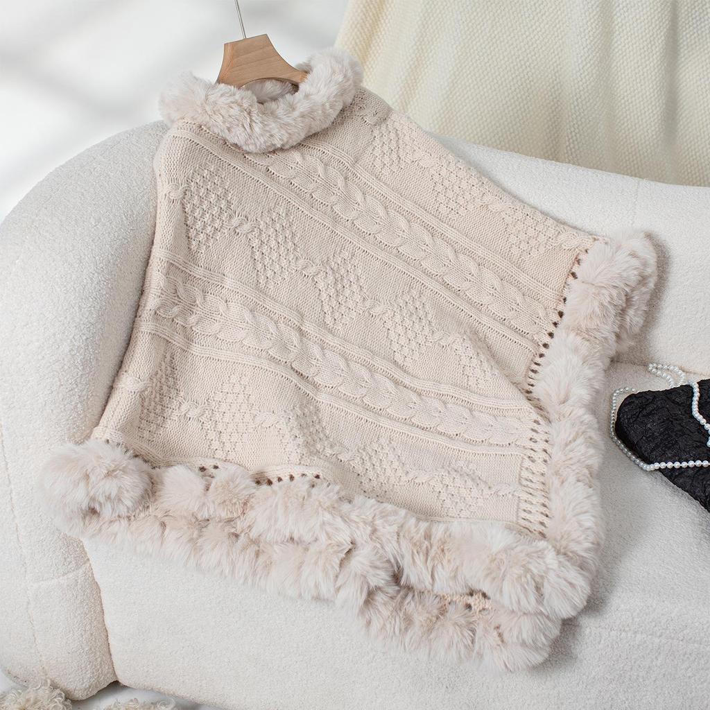 Осень и Зима Женский Однотонный Свободный Кардиган-Плащ Кросс-Боди с Рукавами Летучая Мышь Трикотаж Свитер со Стойкой Воротником