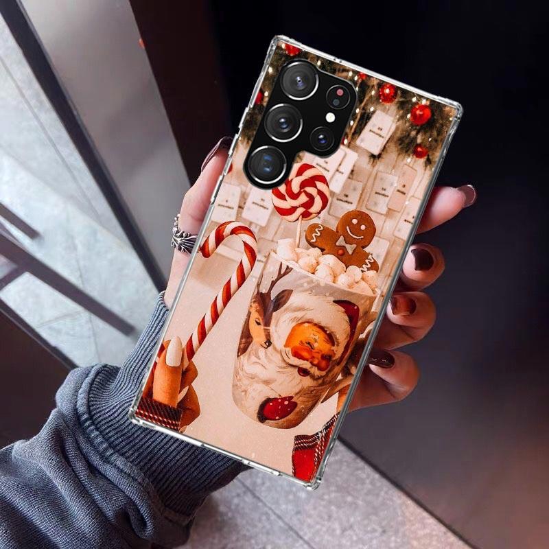 Winter Coffee Christmas Phone Case For Samsung Galaxy S23 S24 S25 Edge S26 Ultra S22 + S21 Plus S20 FE Cover Silicone Print Shel