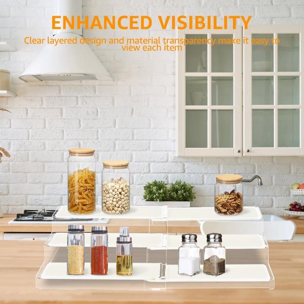 Видимая расширяемая полка для специй Регулируемая настольная полка-дисплей для косметики